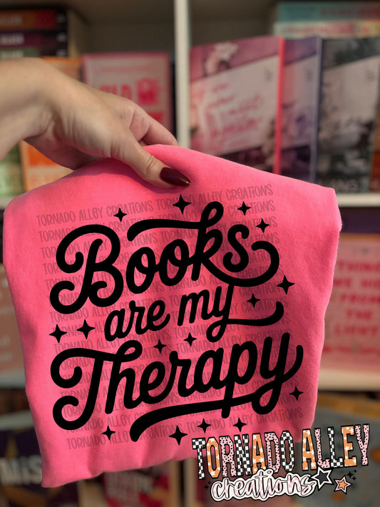 Books Are My Therapy Tee