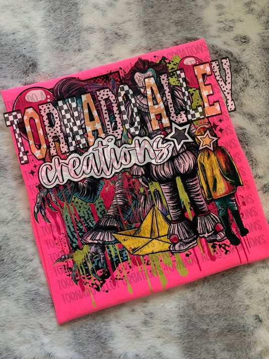 Spooky Neon Clown Tee