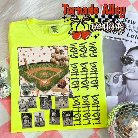 Hey Batter Baseball Tee