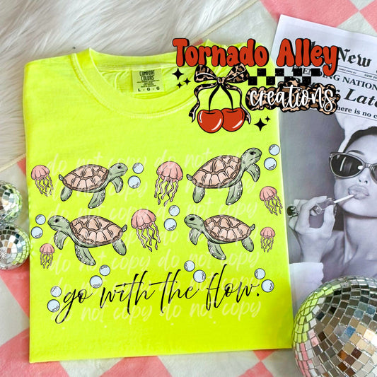 Go With The Flow Sea Turtle Tee