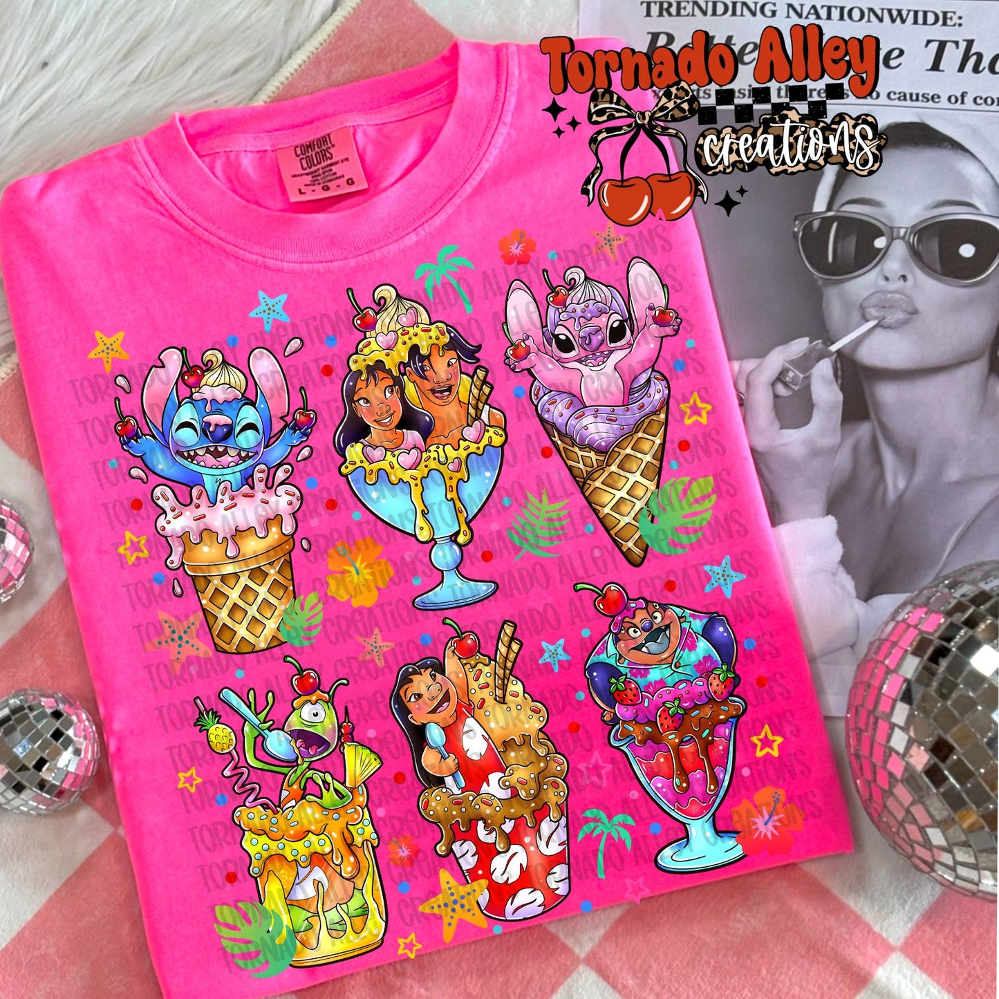 Cute Blue Guy Ice Cream Kids Tee