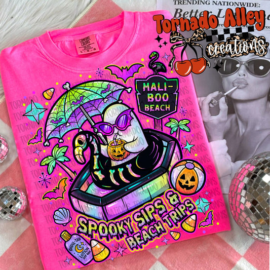 Spooky Sips Beach Trips Tee
