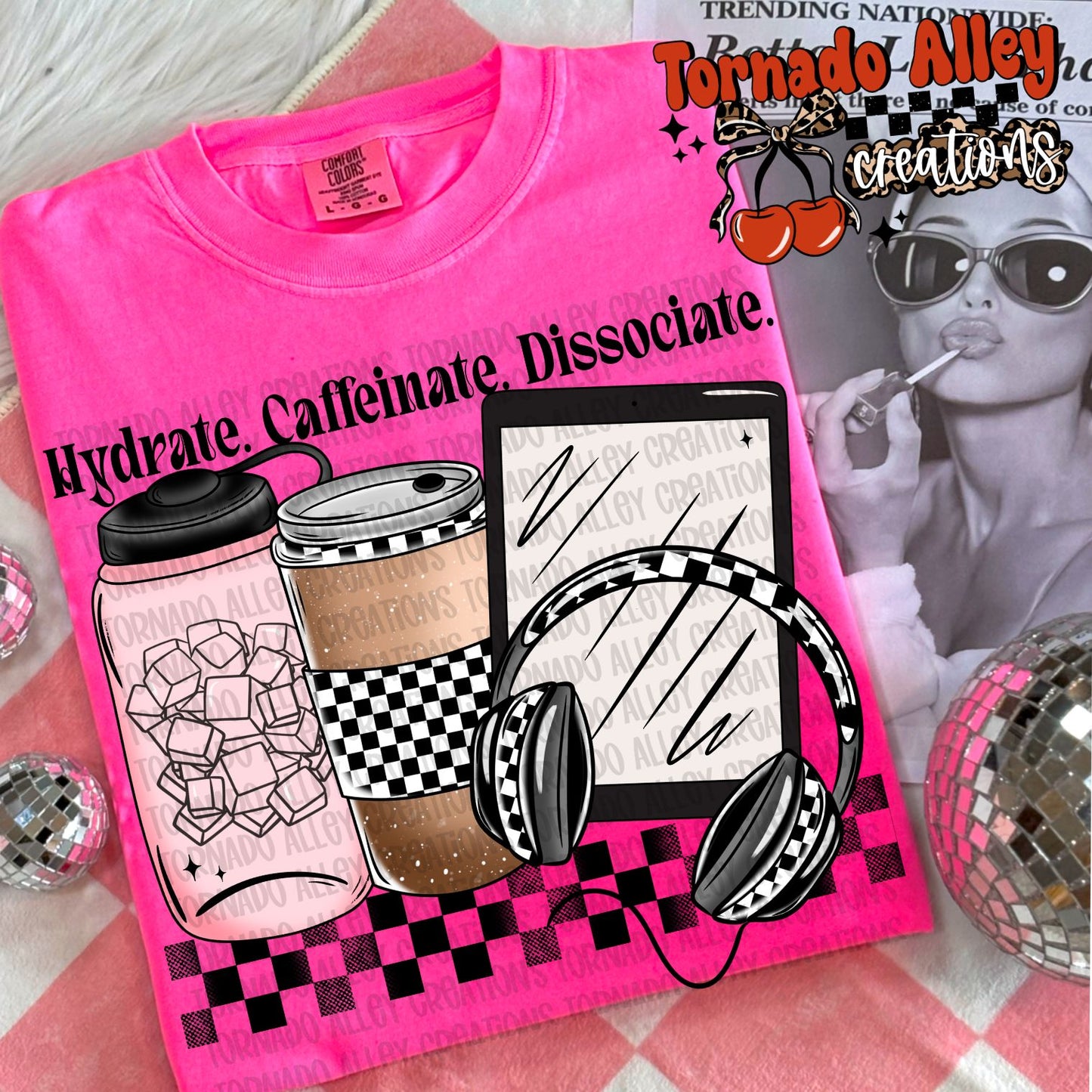 Hydrate Caffeinate Disassociate Tee