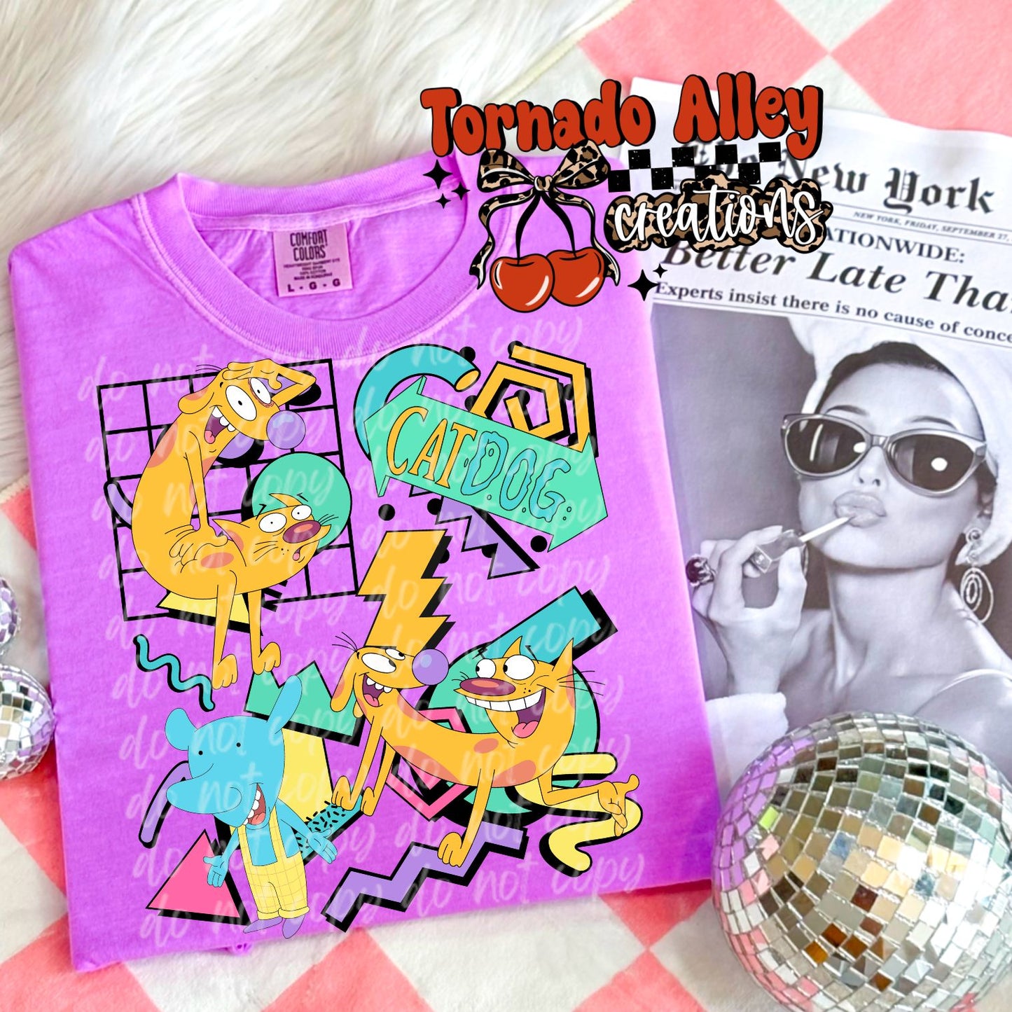 Retro Cat Dog Tee