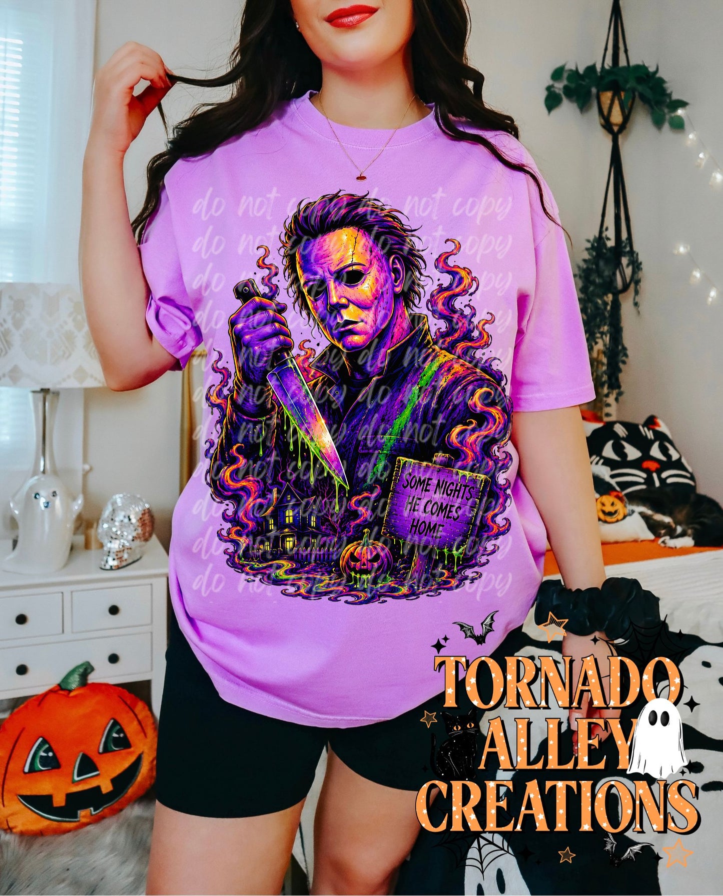 Neon Slasher Halloween Tee