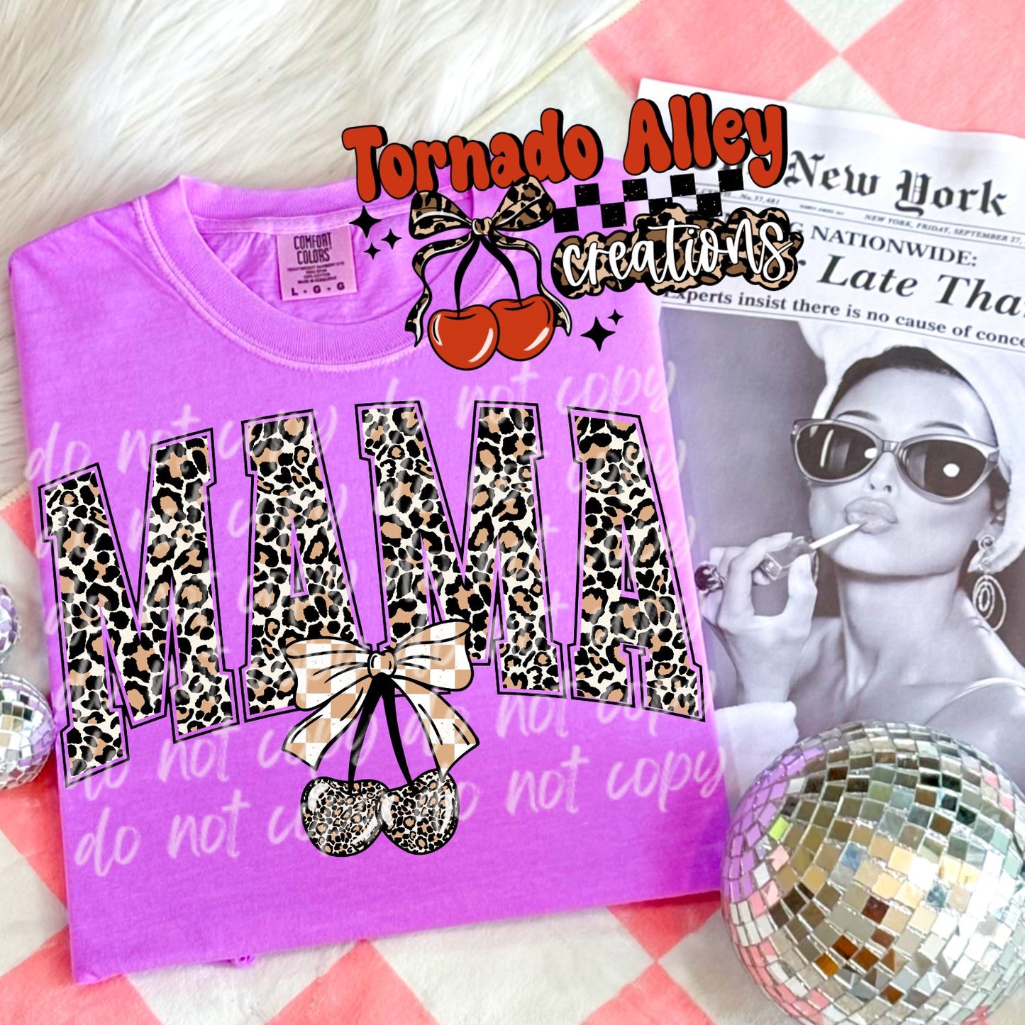 Mama Cheetah Cherries Tee