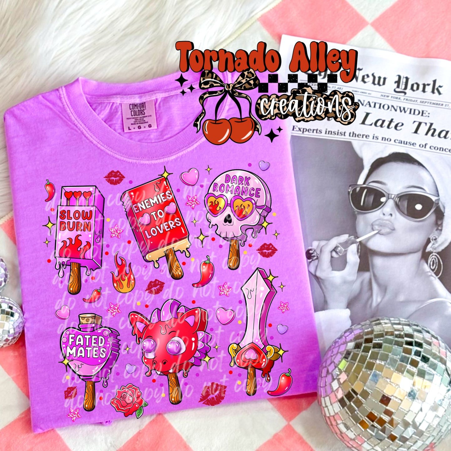 Dark Romance Bookish Ice Cream Tee