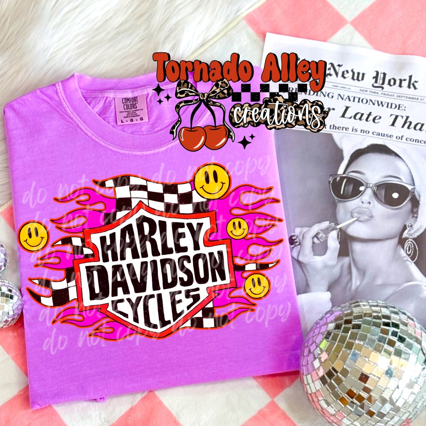 Edgy Neon Motorcycle Tee