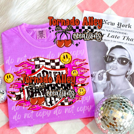 Edgy Neon Motorcycle Tee