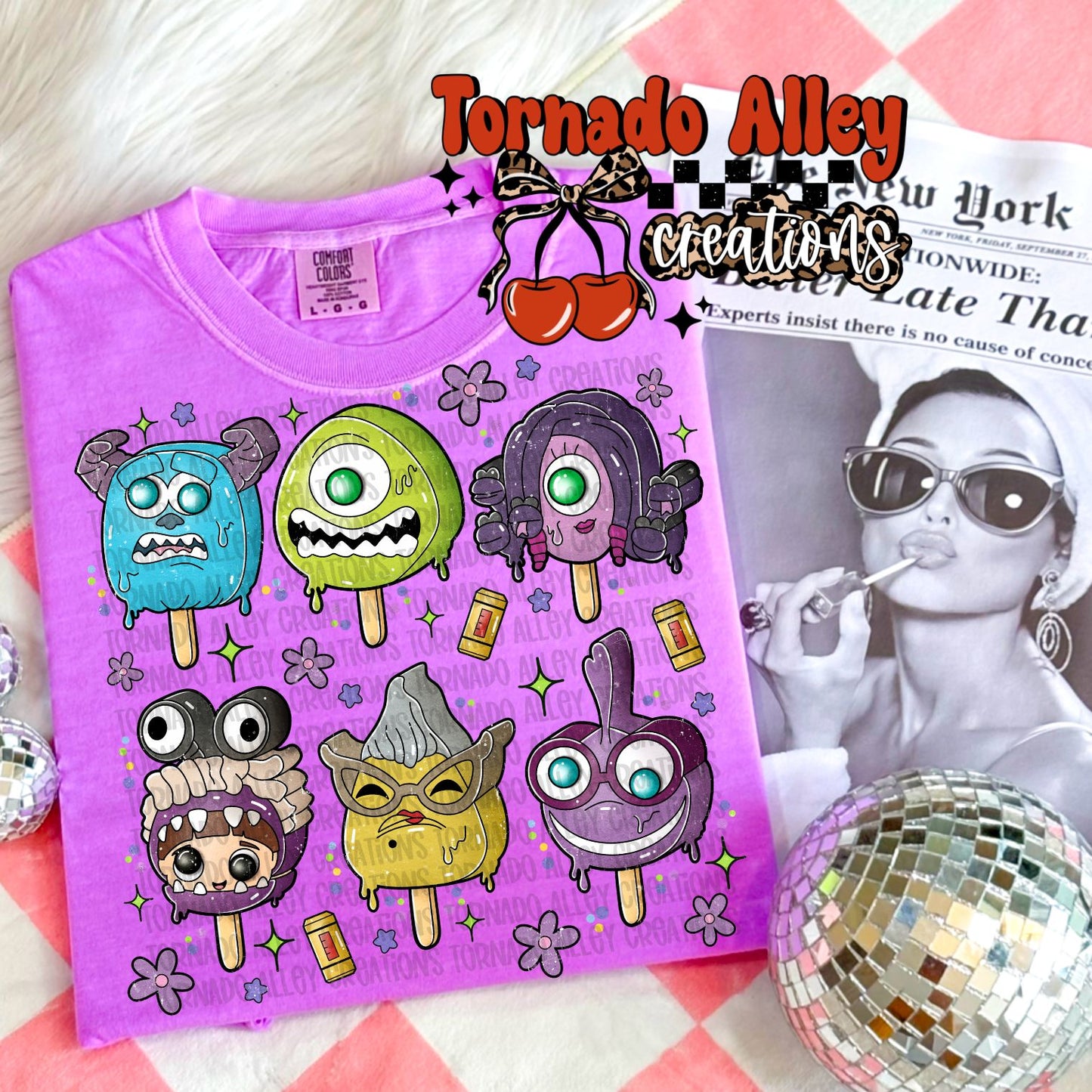 Cute Monster Ice Cream Kids Tee