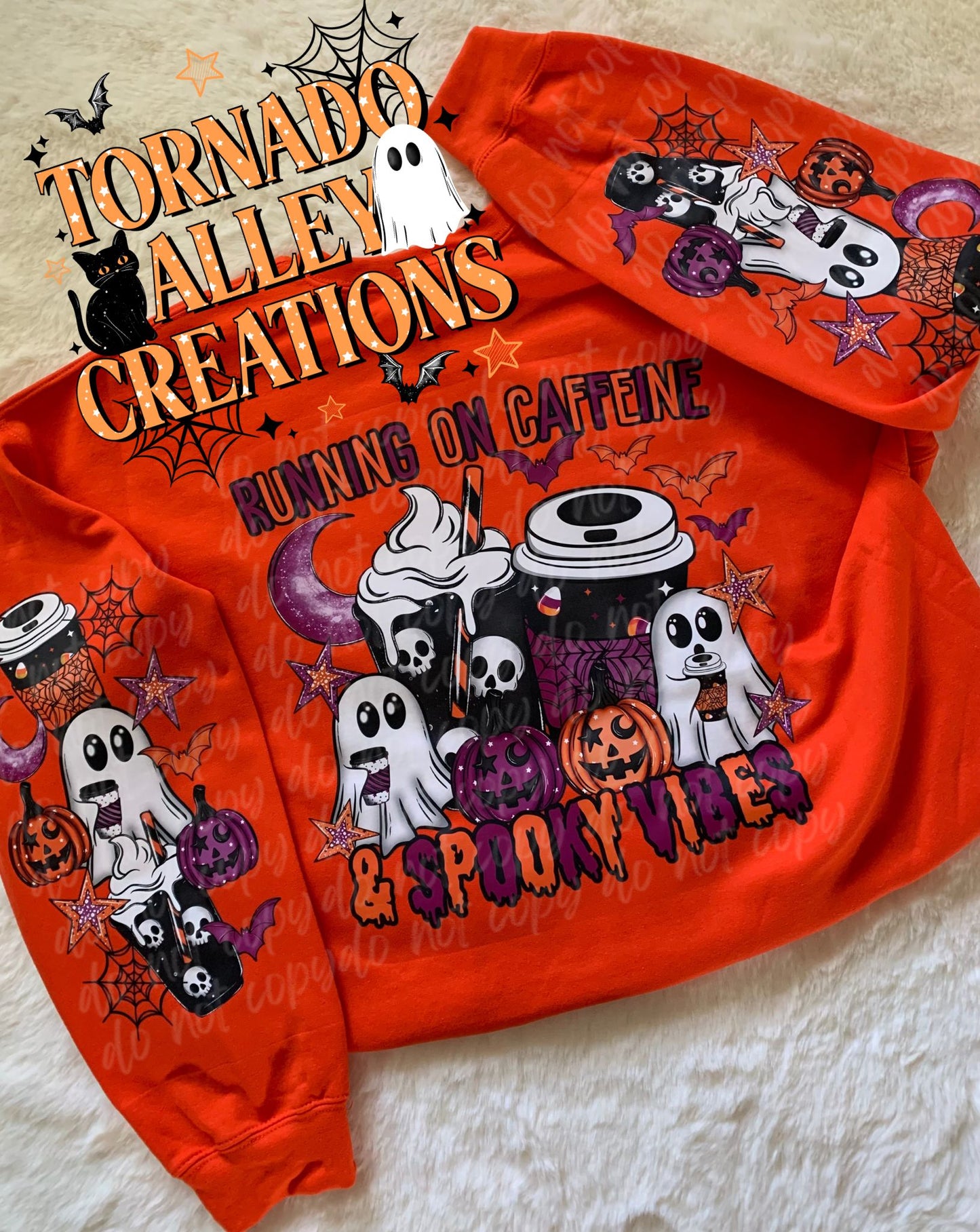Running on Caffeine & Spooky Vibes Crewneck