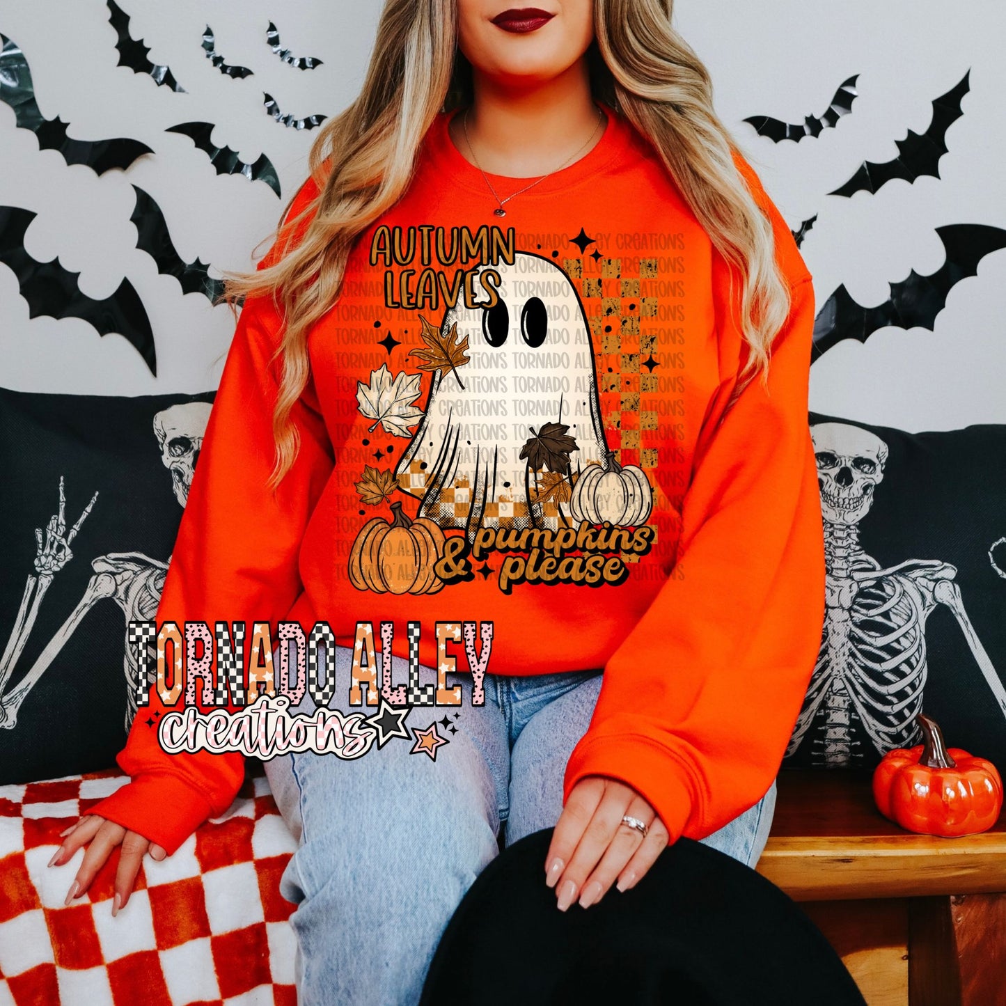 Autumn Leaves Ghost Crewneck