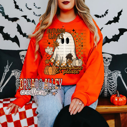 Autumn Leaves Ghost Crewneck