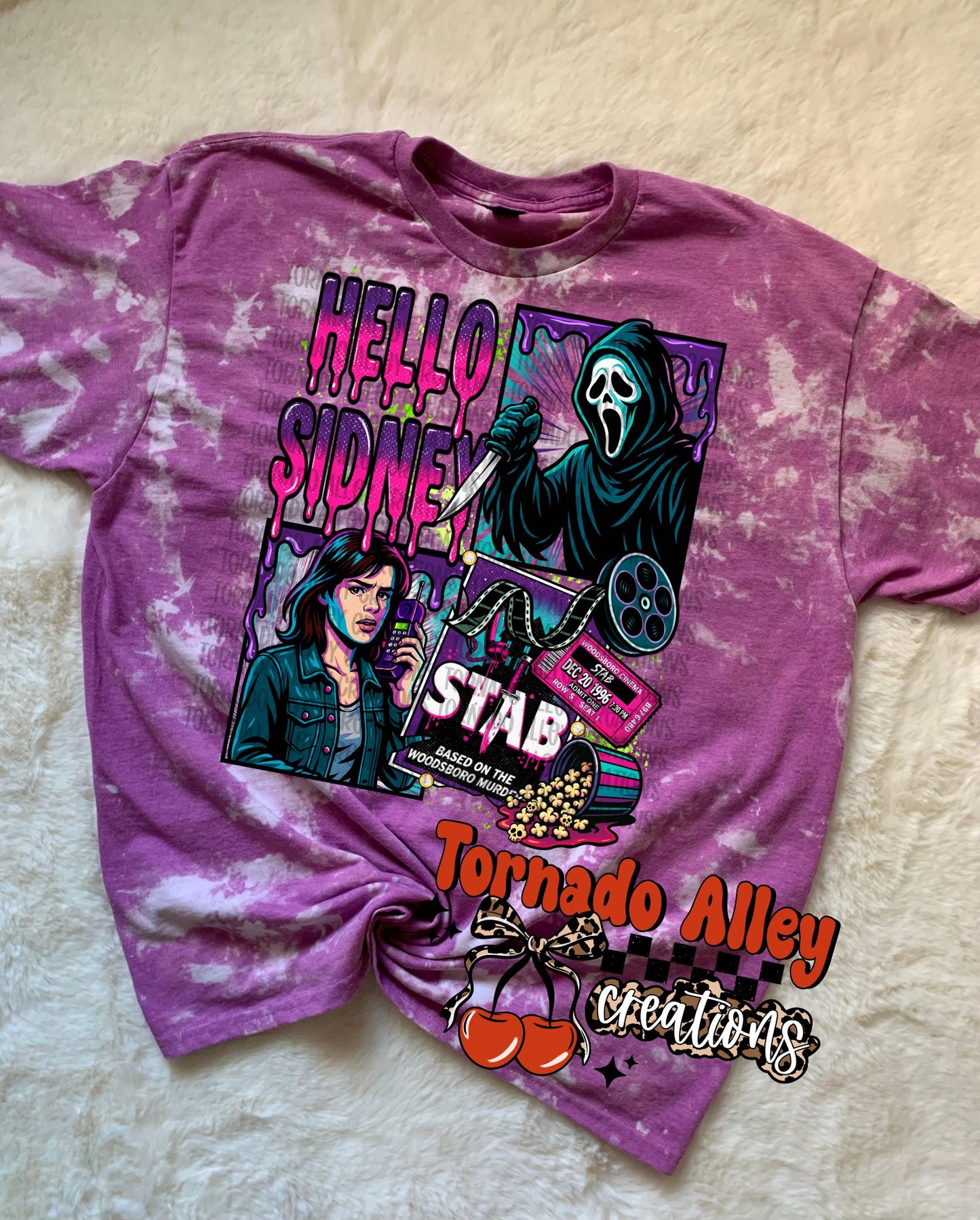 Spooky Hello Bleached Tee