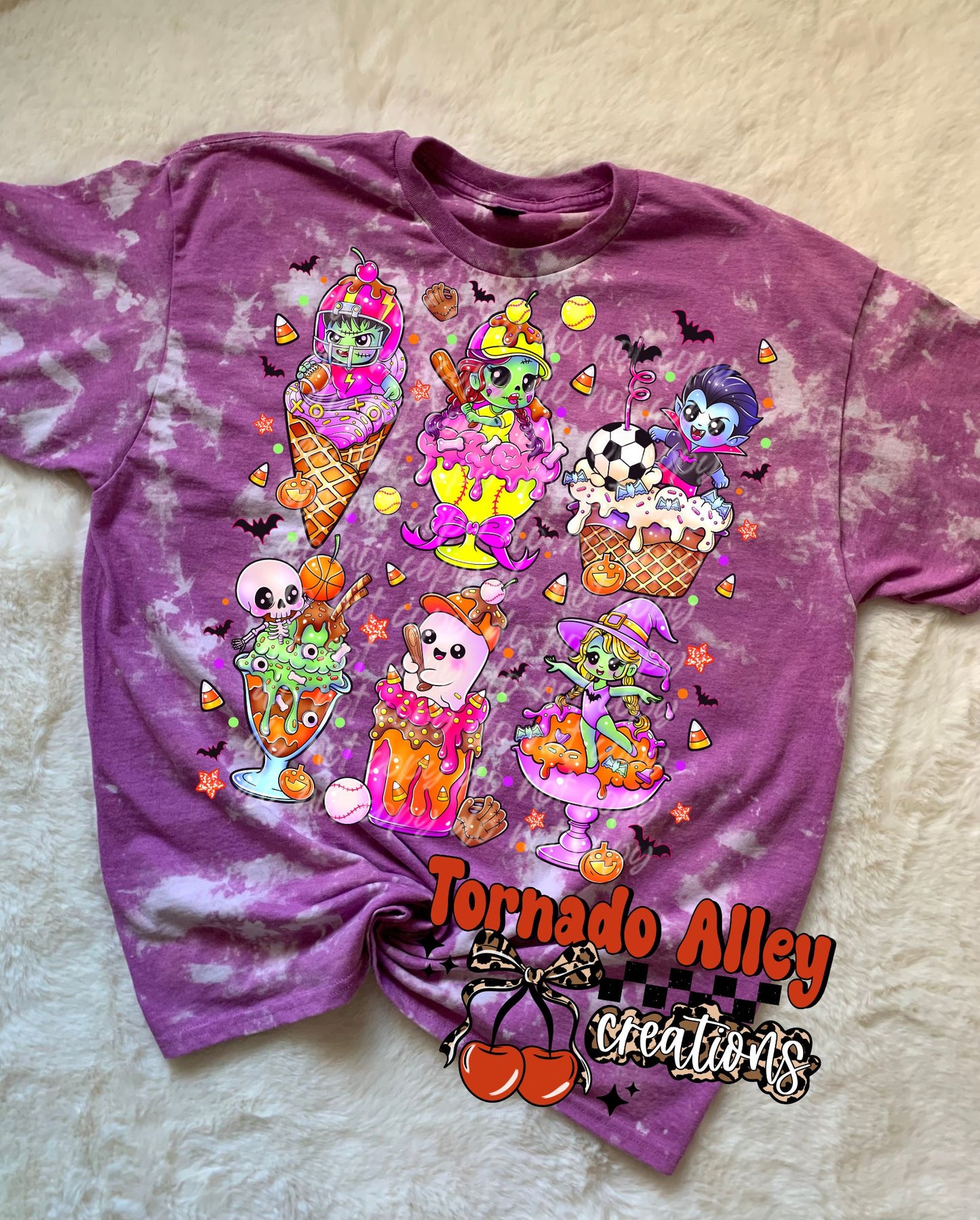 Spooky Sports Ice Cream Bleached Tee