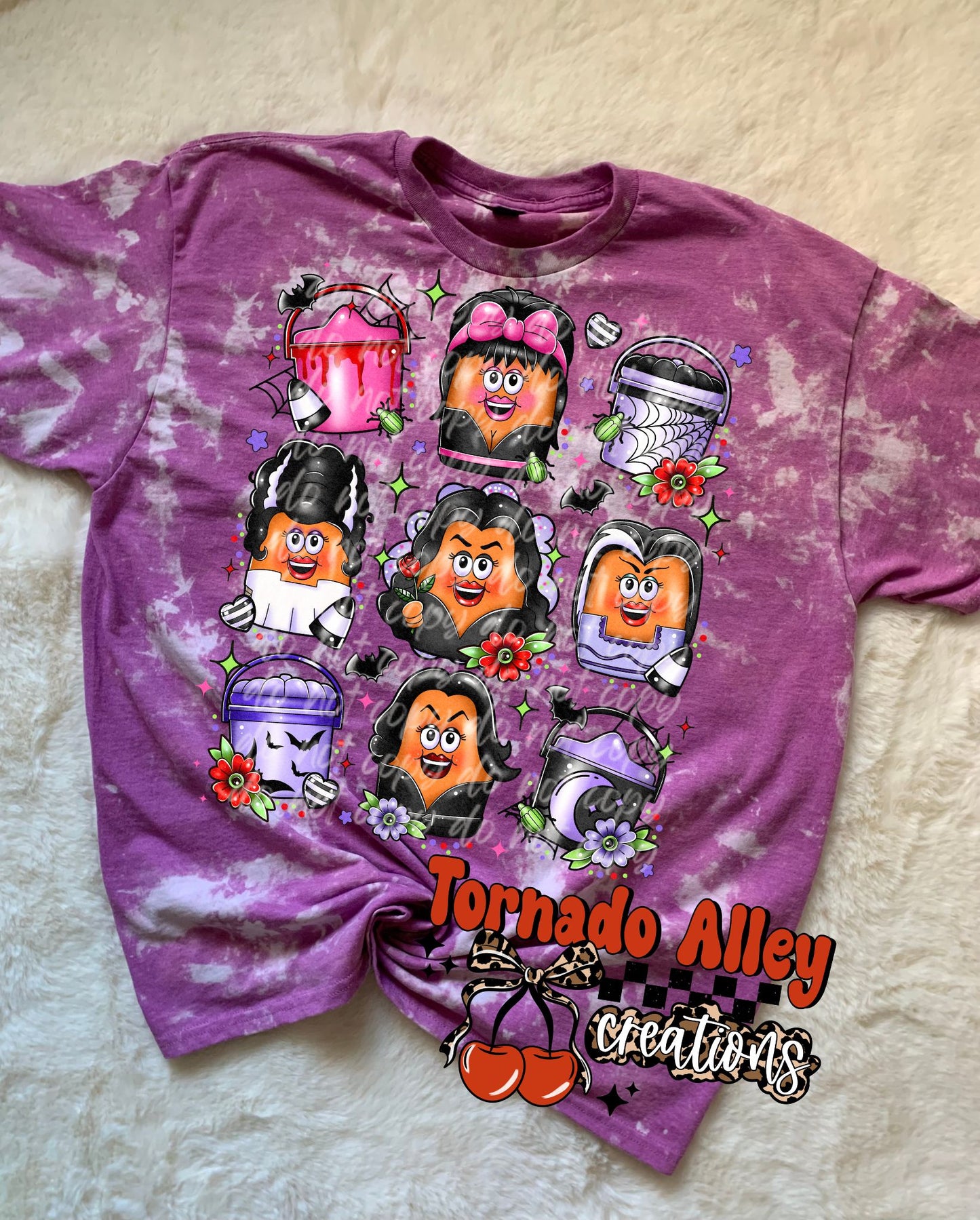 Spooky Ghouls Nuggies Bleached Tee