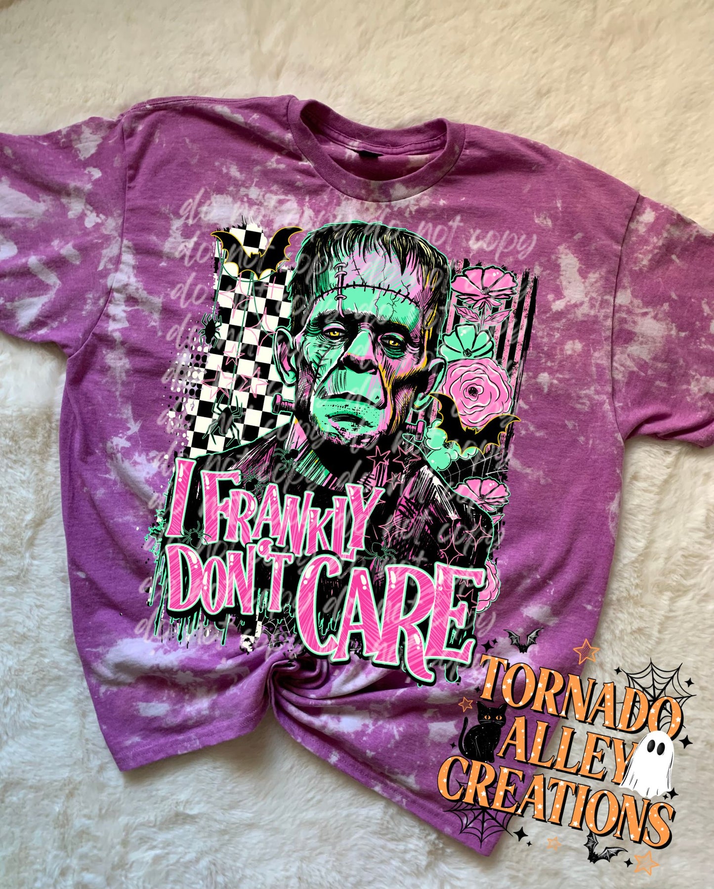 Frankly Don't Care Bleached Tee