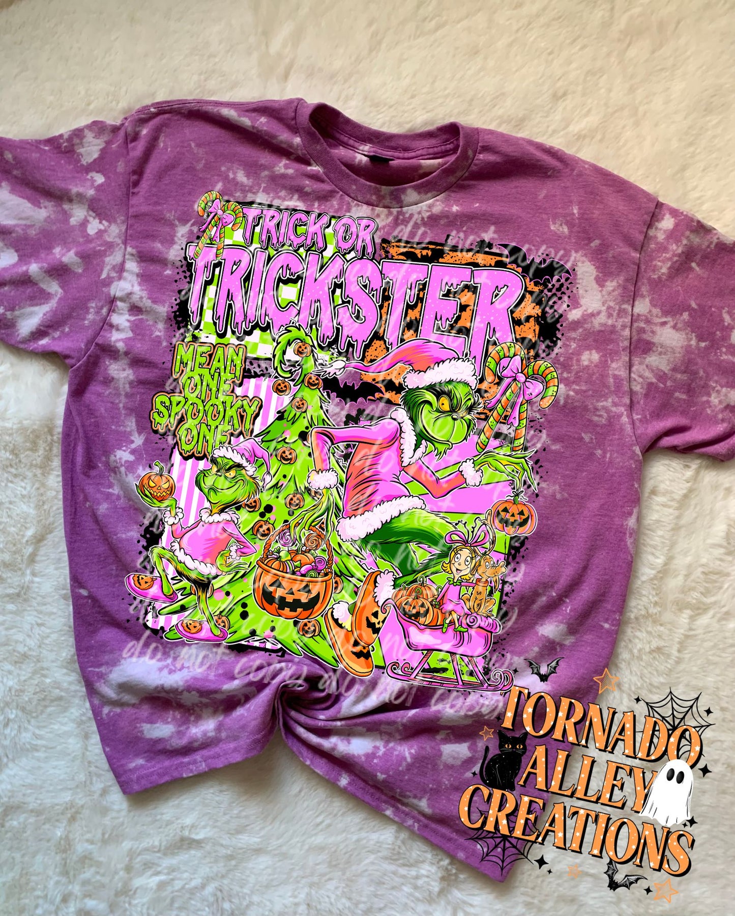 Spooky Green Guy Bleached Tee