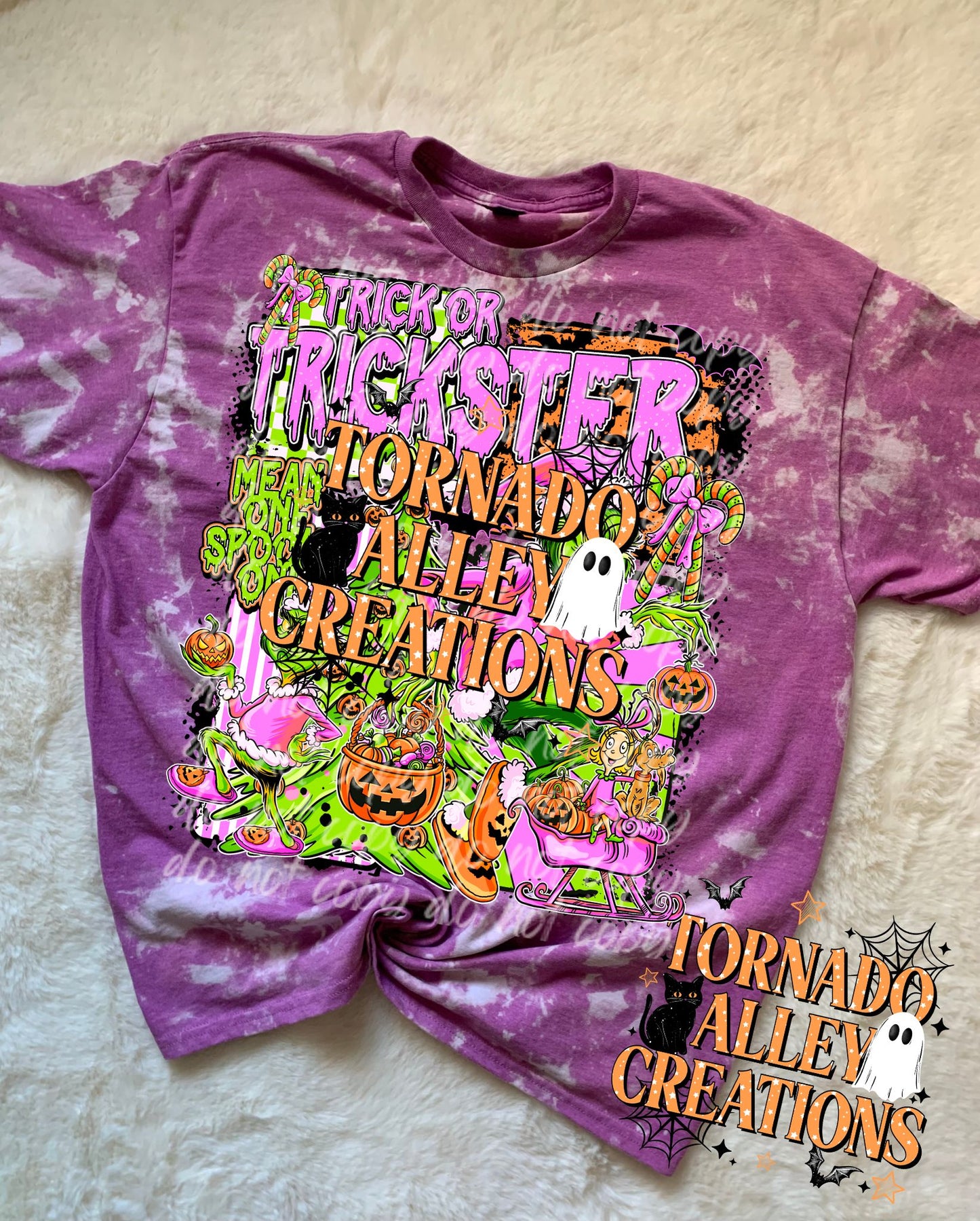 Spooky Green Guy Bleached Tee