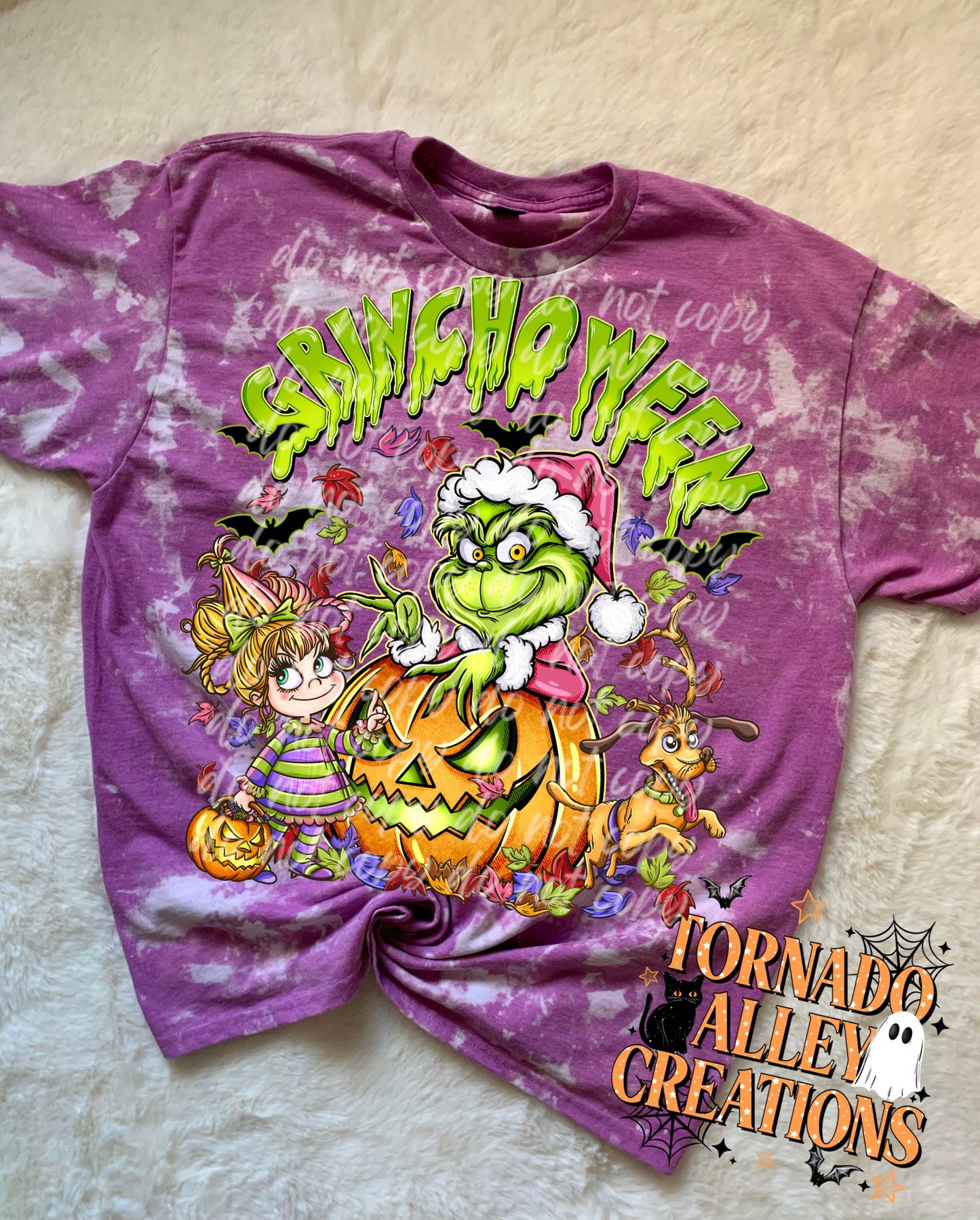 Spooky Green Guy Bleached Tee