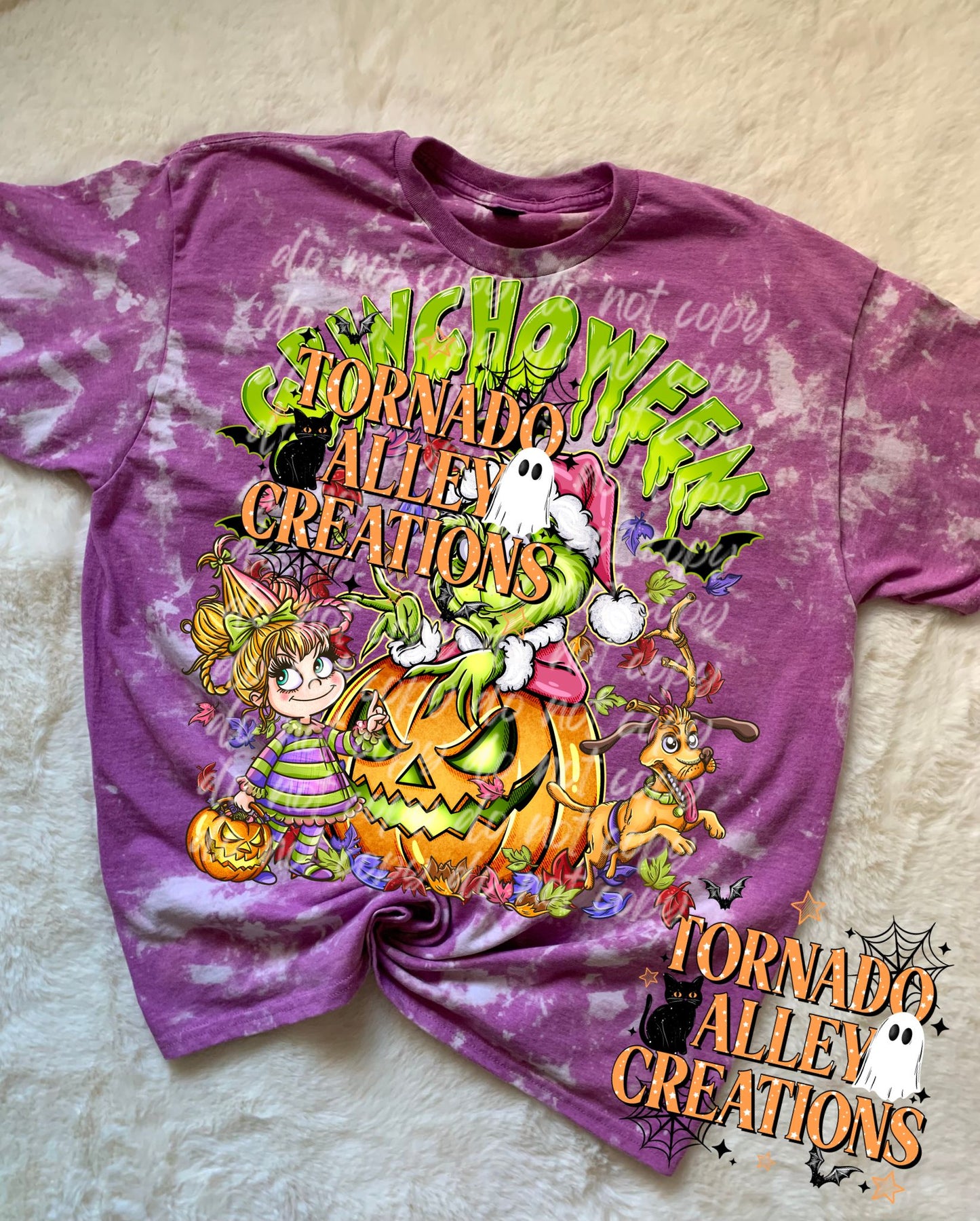 Spooky Green Guy Bleached Tee