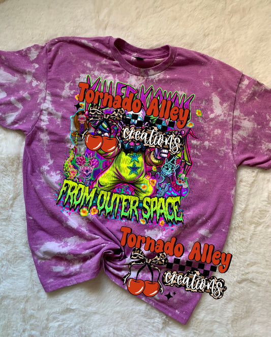 Spooky Space Clown Bleached Tee