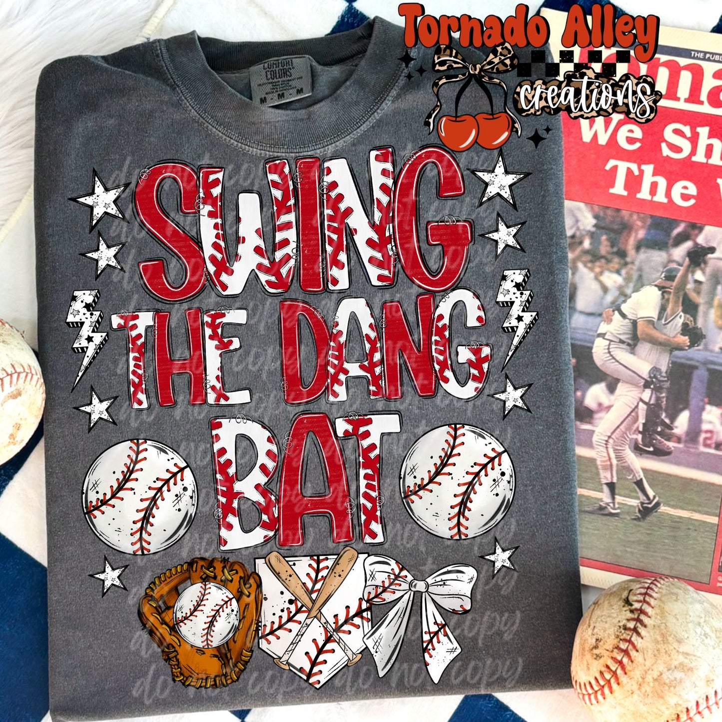 Swing The Dang Bat Baseball Tee