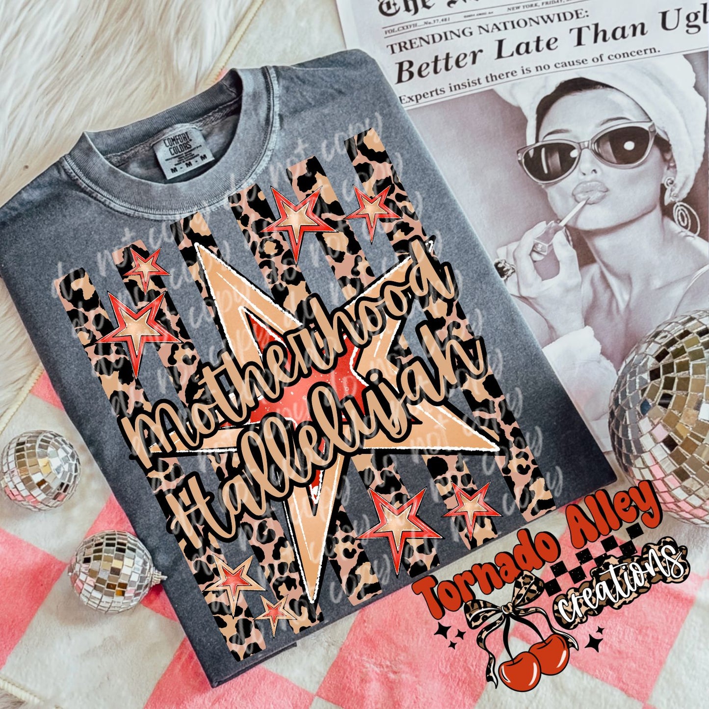 Motherhood Hallelujah Cheetah Tee