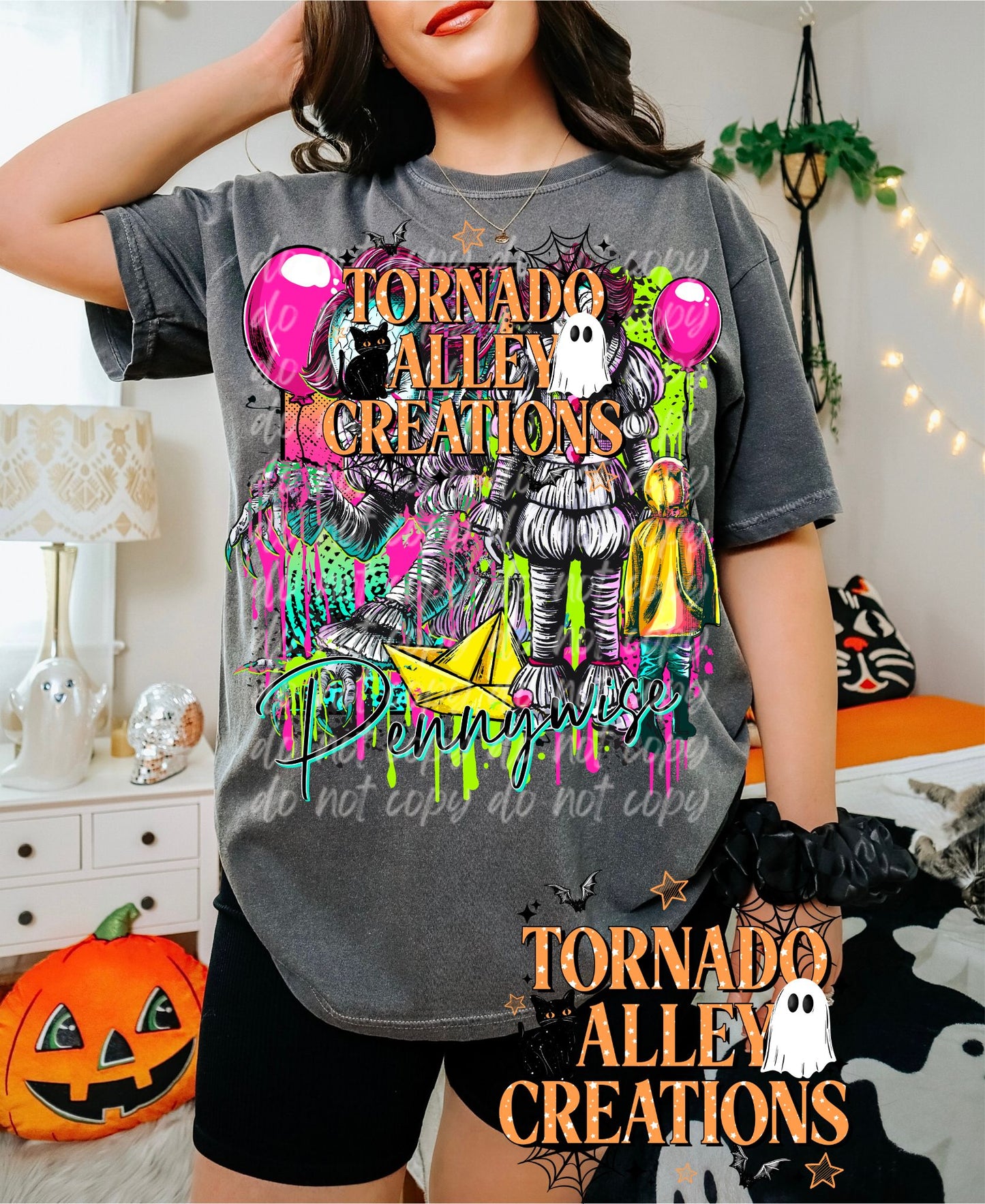 Neon Spooky Clown Tee