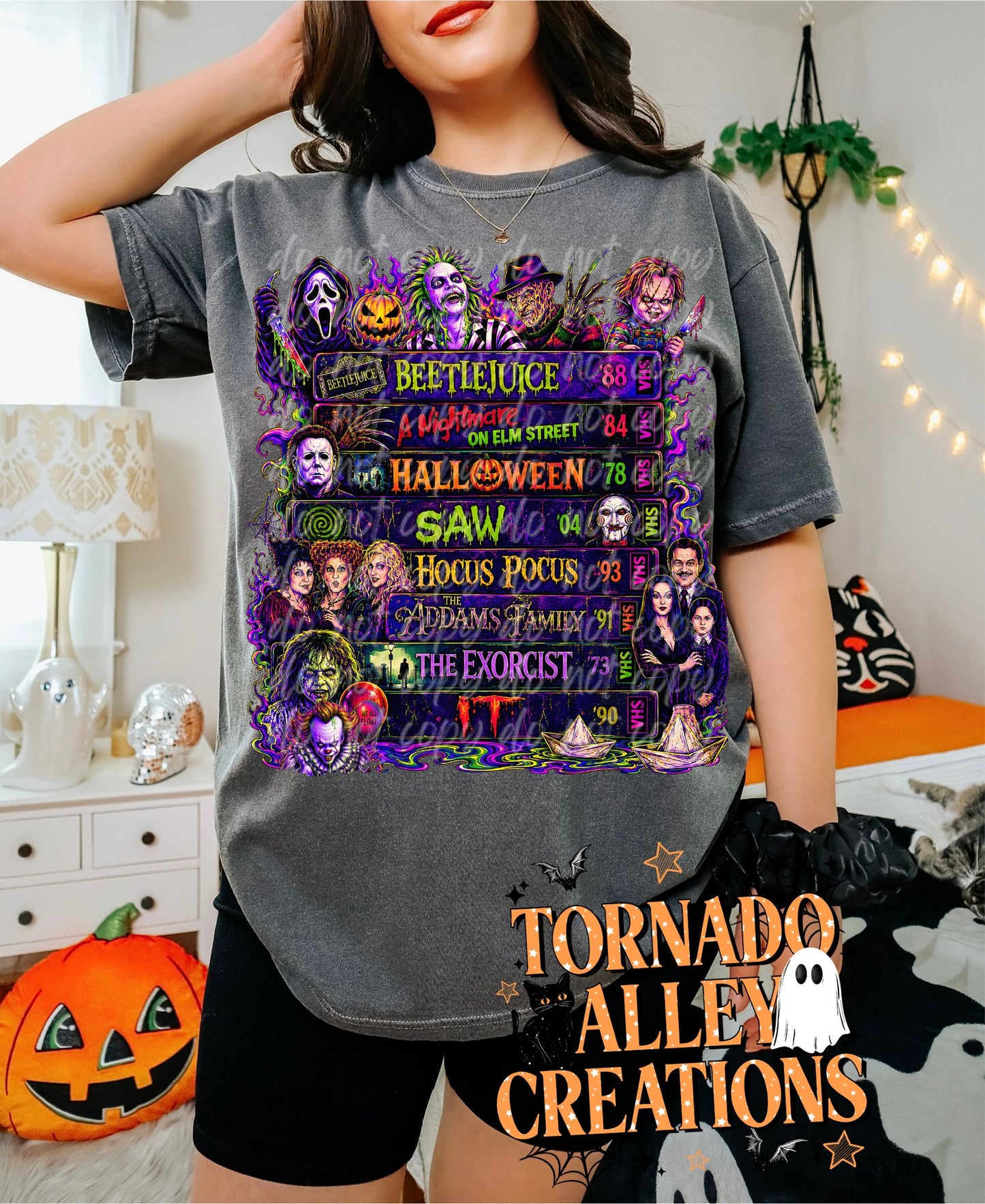 Horror Movies Stack Tee