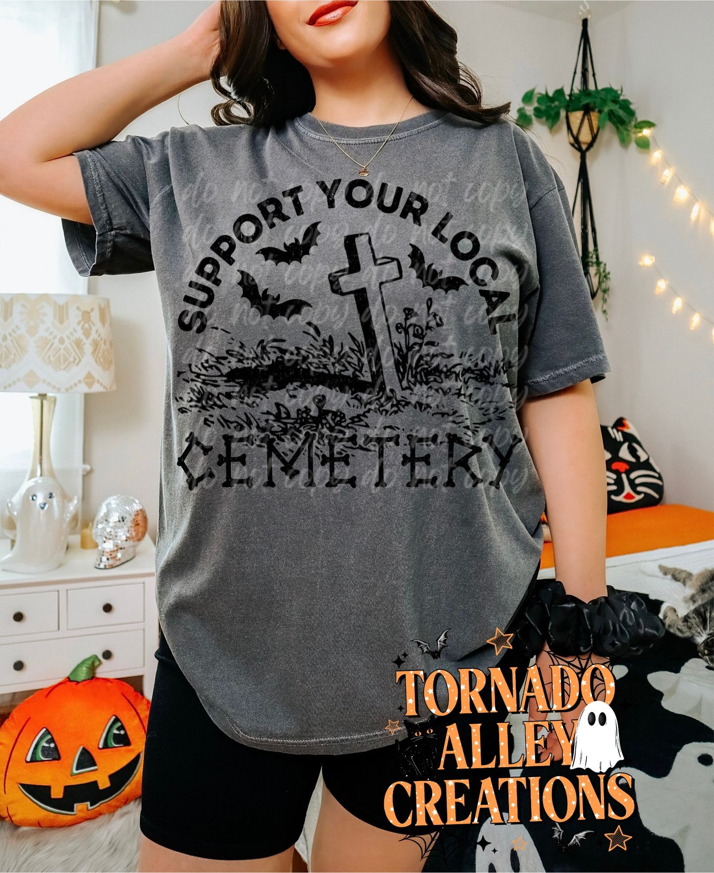 Support Your Local Cemetery Ghost Tee