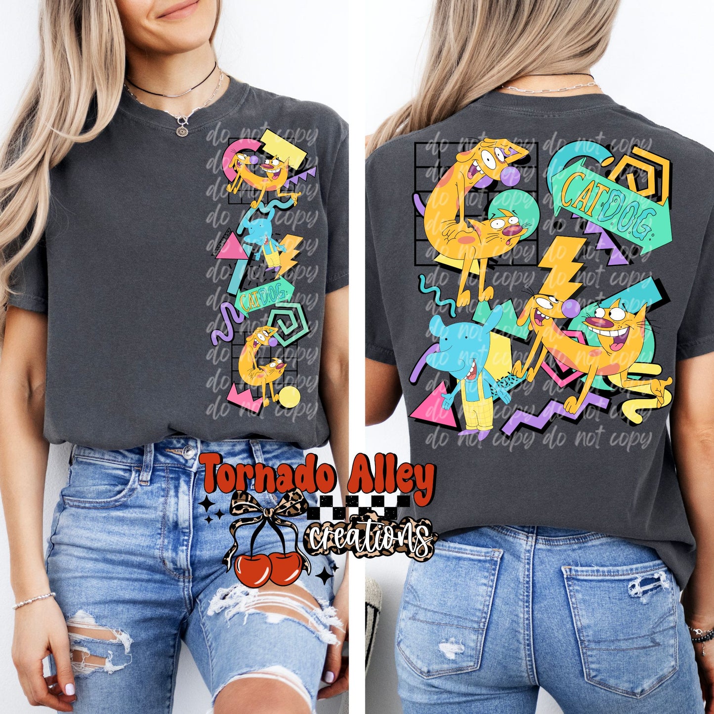 Retro Cat Dog Tee