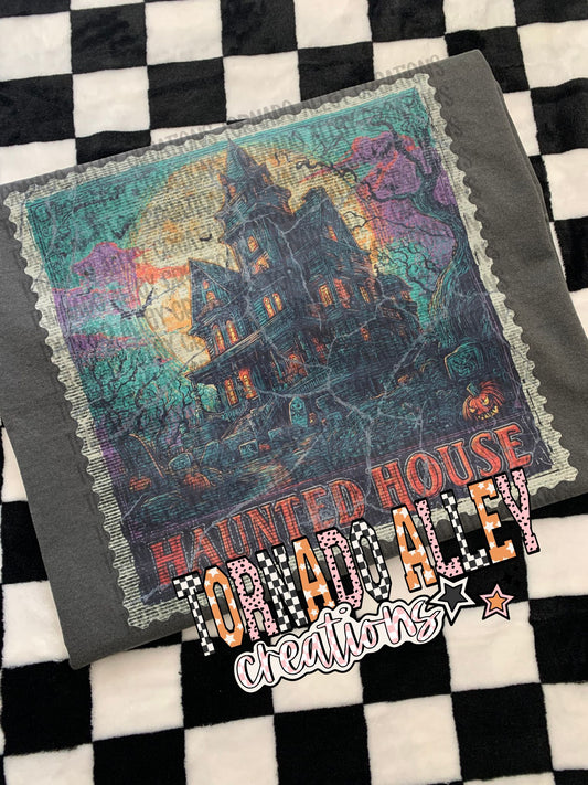 Spooky Haunted House Stamp Tee