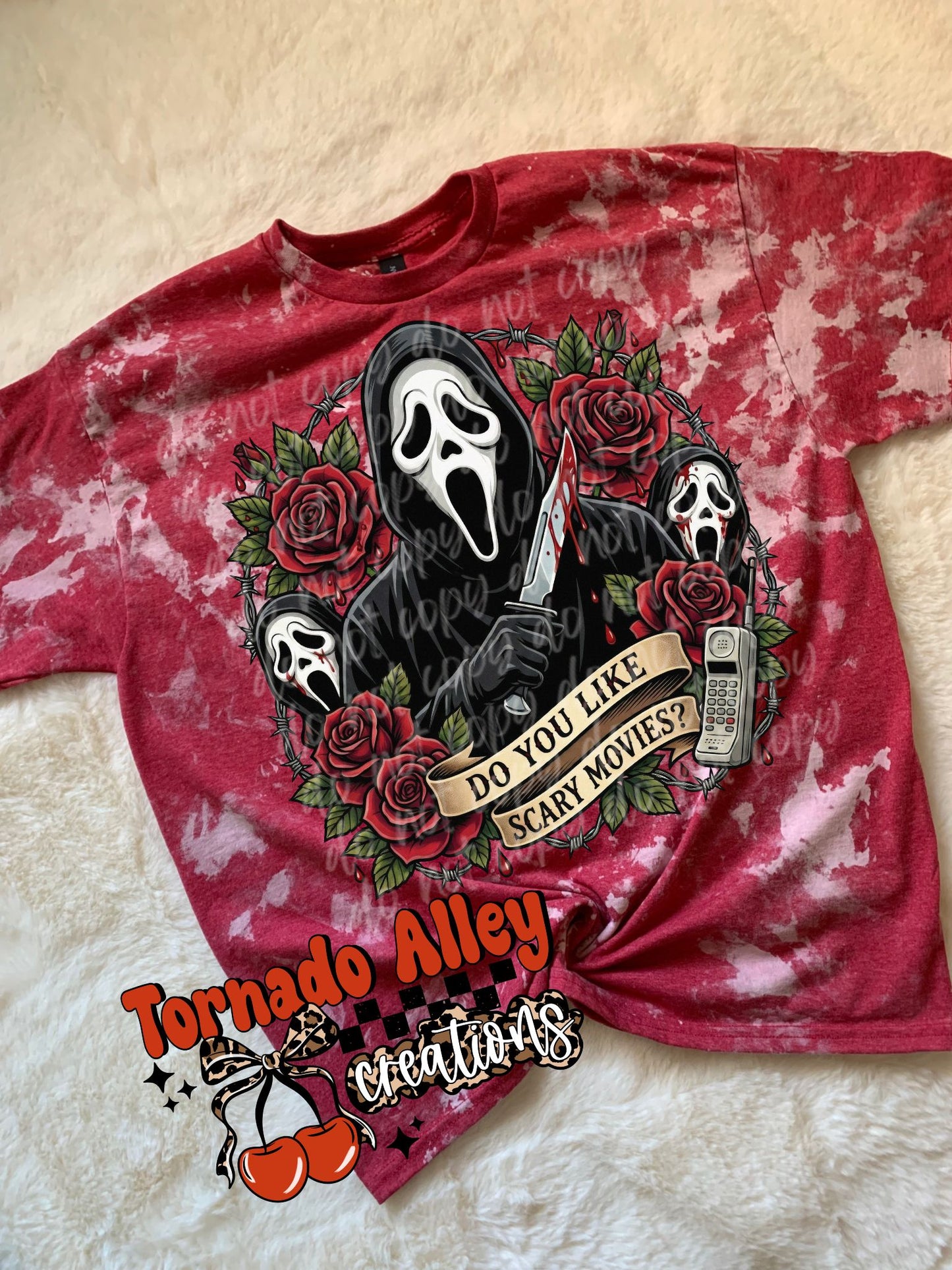Floral Horror Bleached Tee
