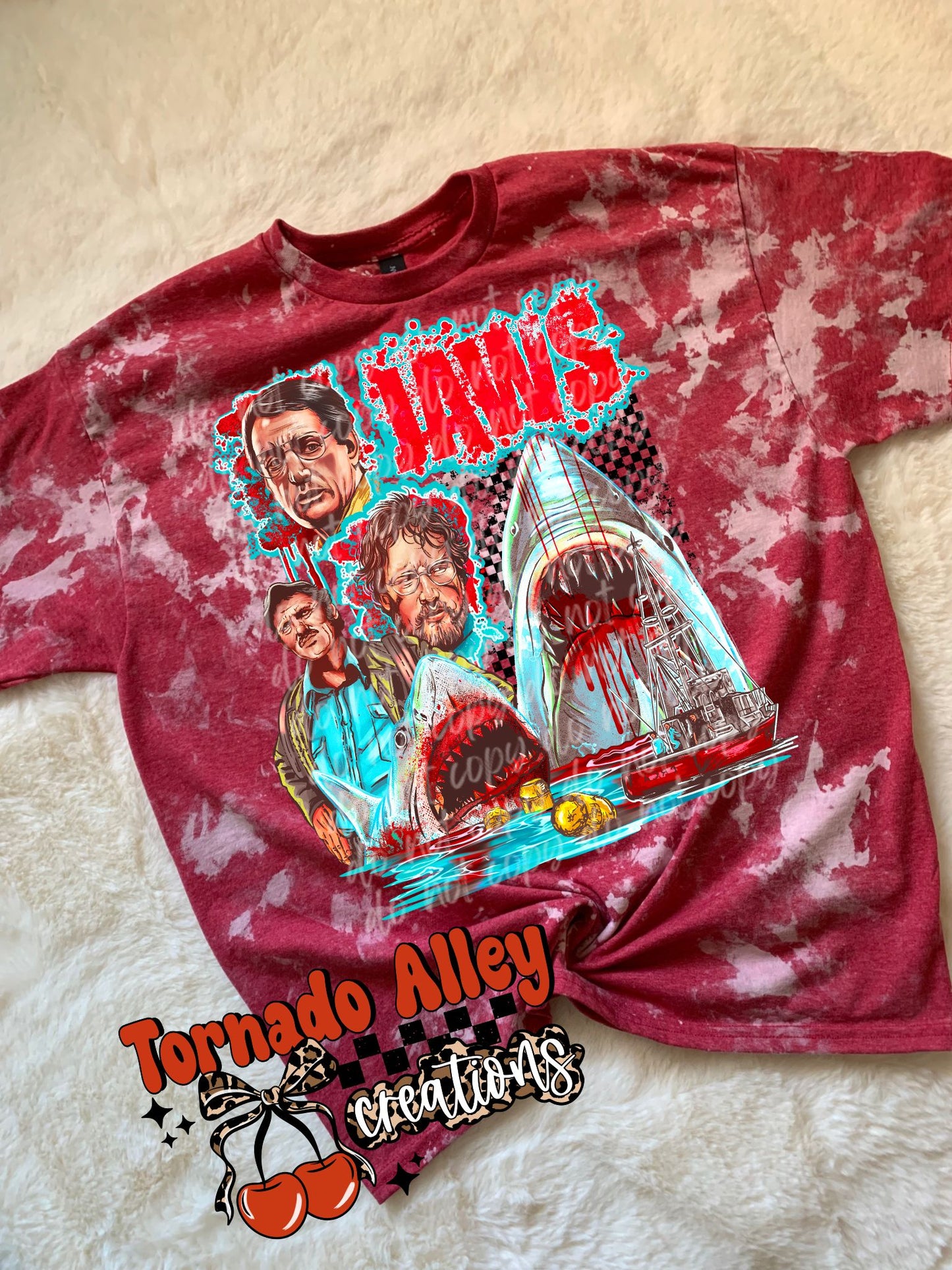 Scary Sharks Bleached Tee