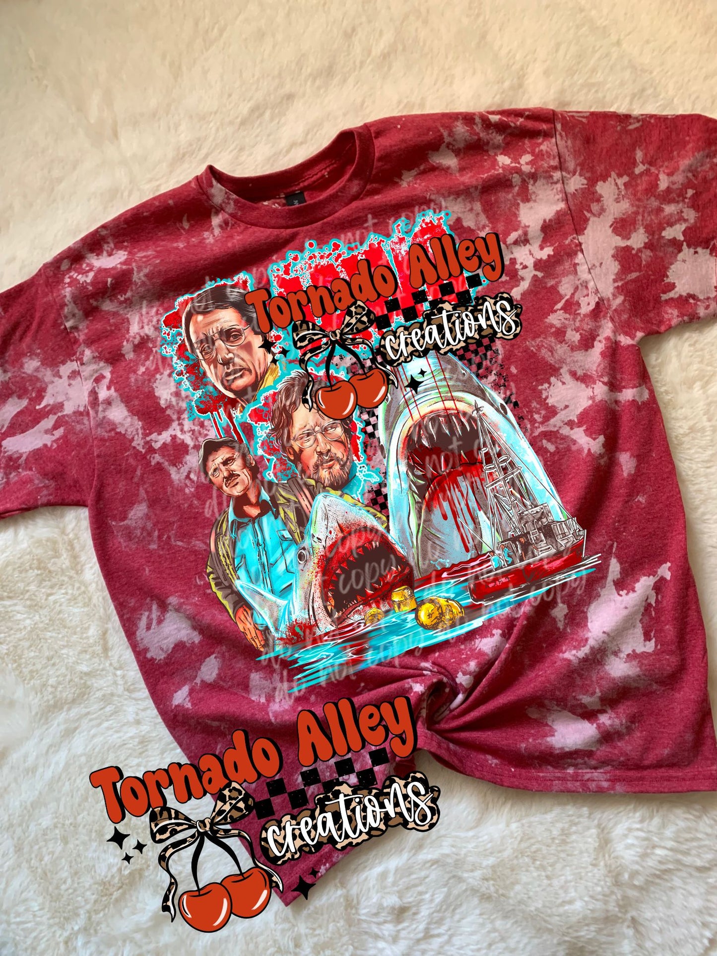 Scary Sharks Bleached Tee
