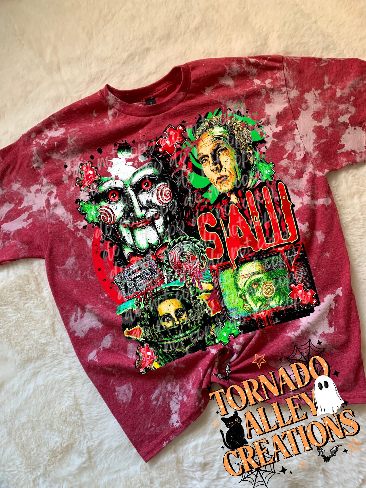 Spooky Puzzle Bleached Tee