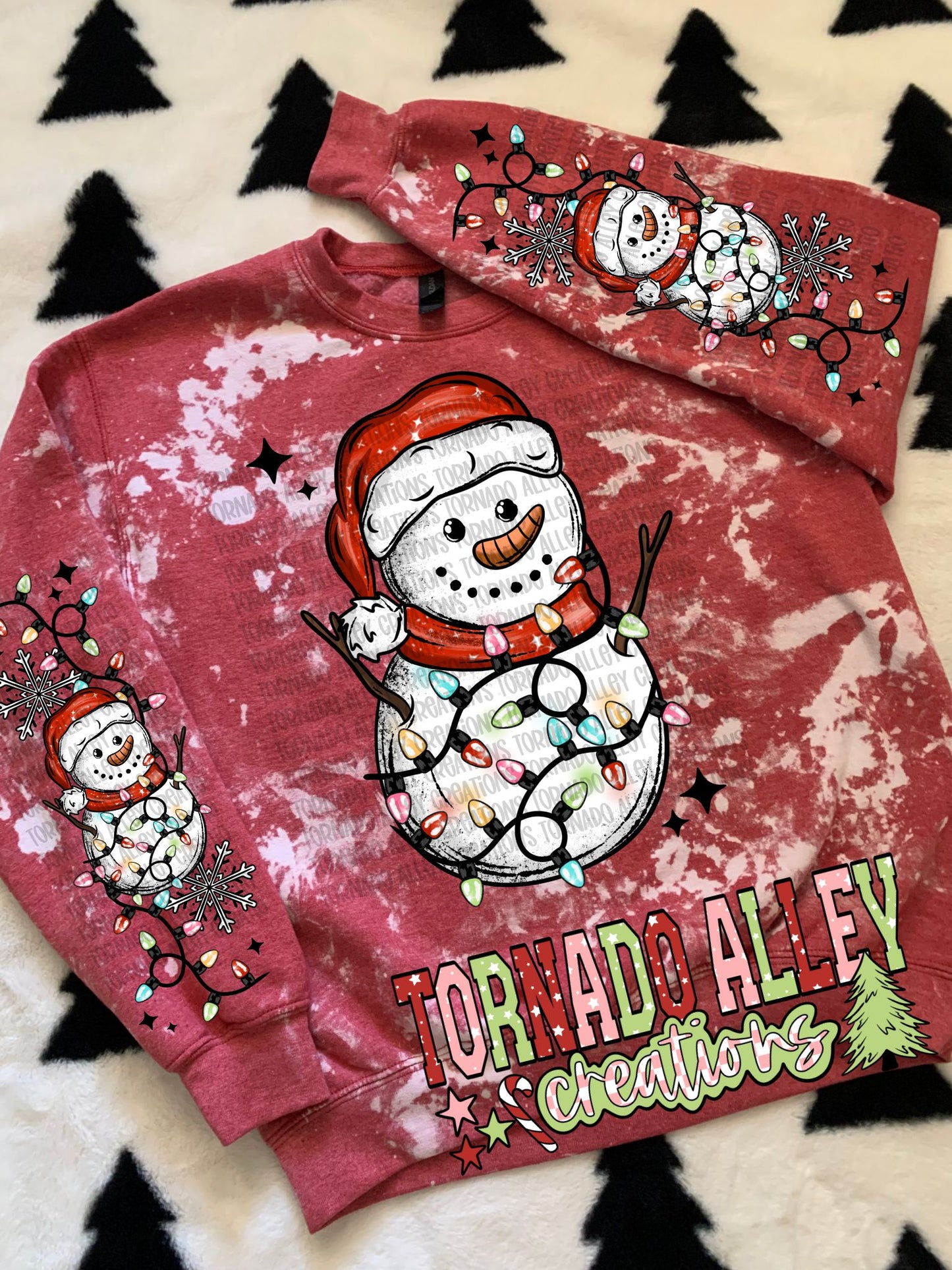 Christmas Lights Snowman Crewneck