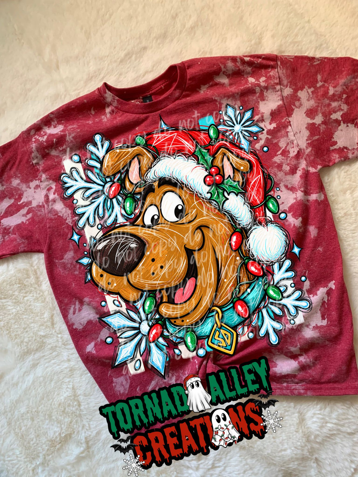 Mystery Snowflake Christmas Bleached Tee