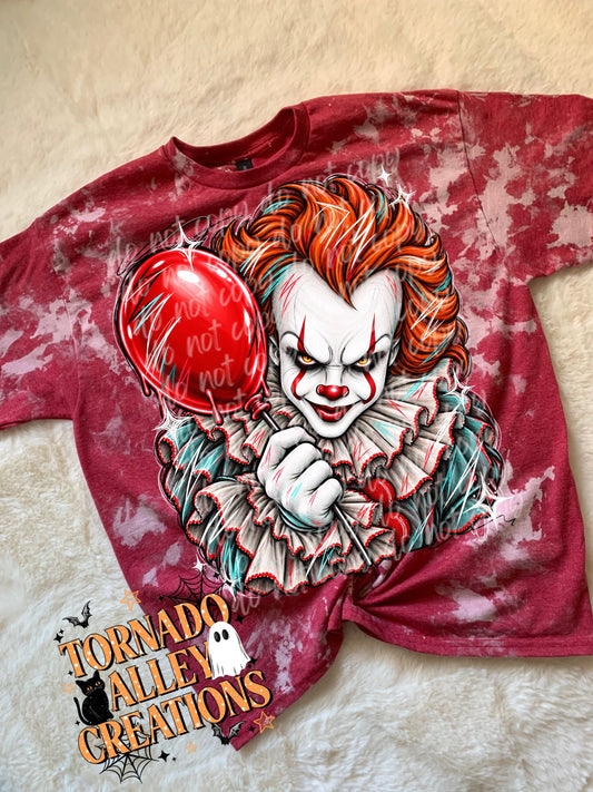 Spooky Clown Sketch Bleached Tee