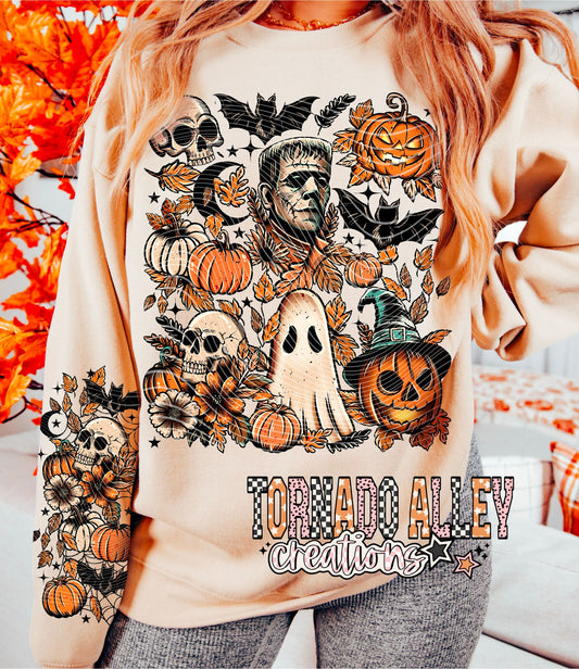 Spooky Halloween Frank Crewneck