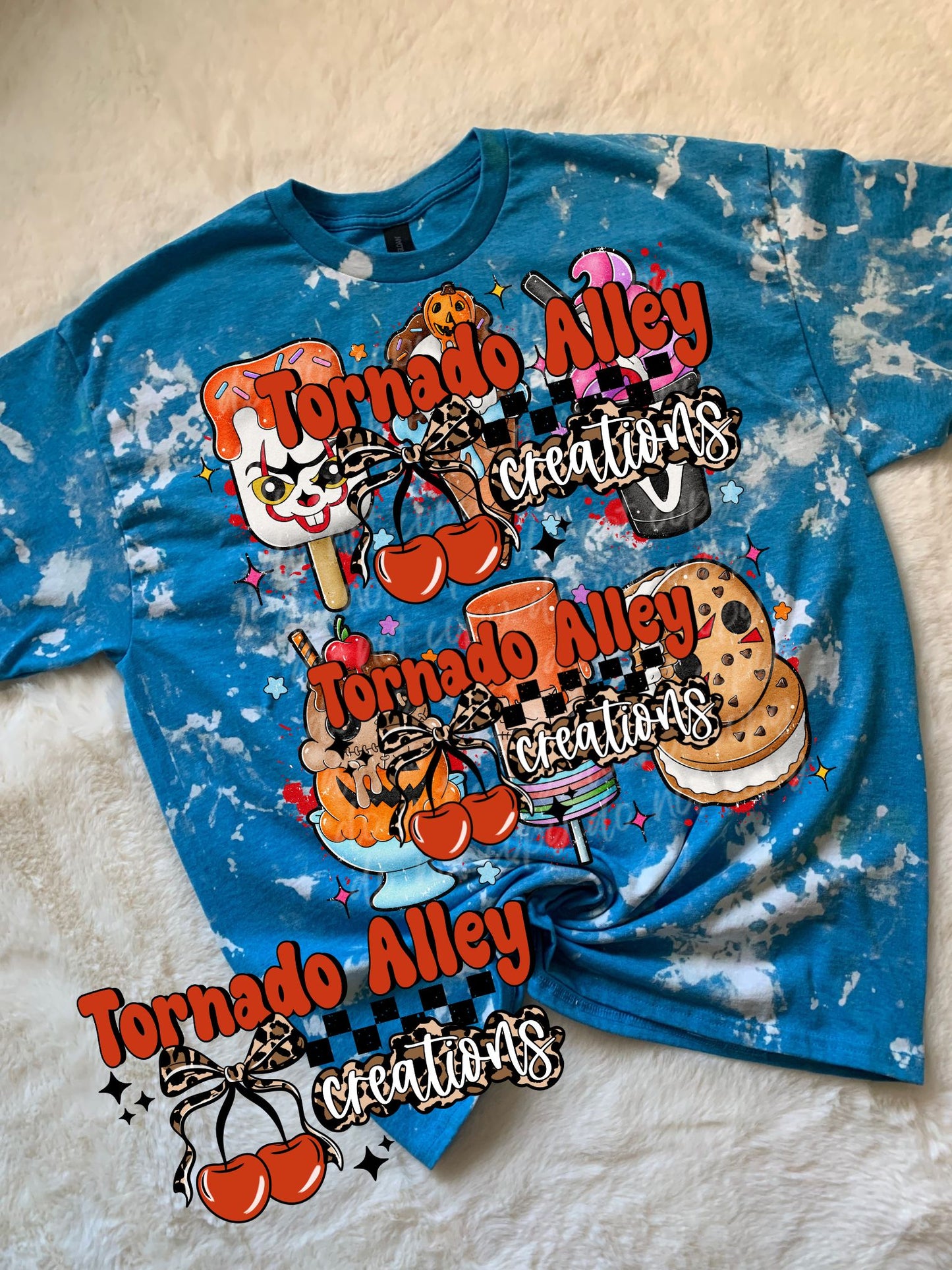 Spooky Ice Cream Bleached Tee
