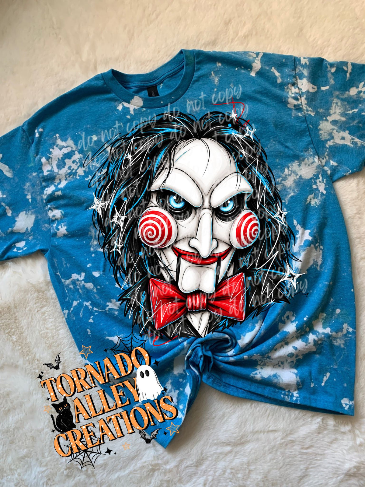 Spooky Puzzle Sketch Bleached Tee