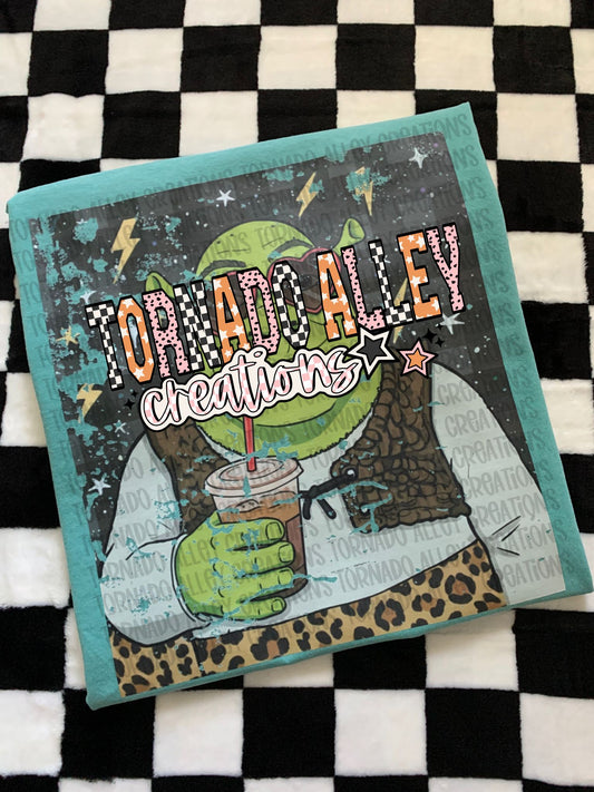 Cute Green Guy Coffee Tee