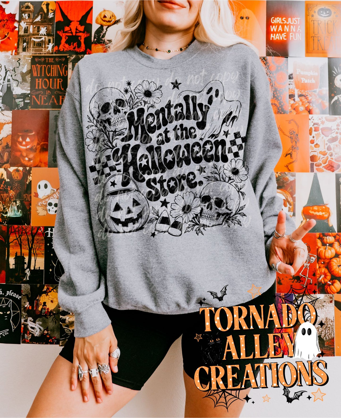 Mentally at the Halloween Store Crewneck