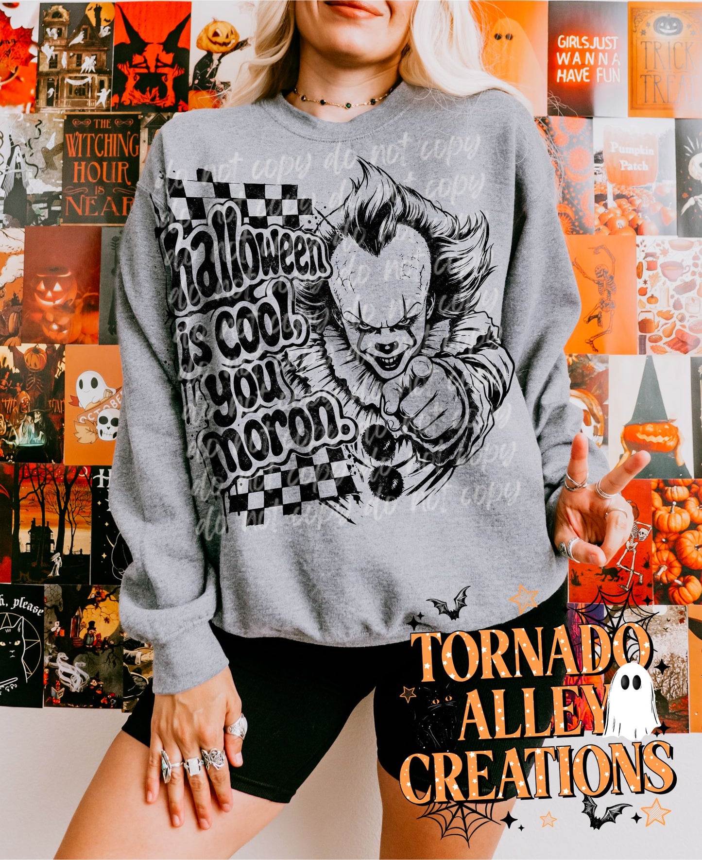Halloween is Cool Moron Clown Crewneck