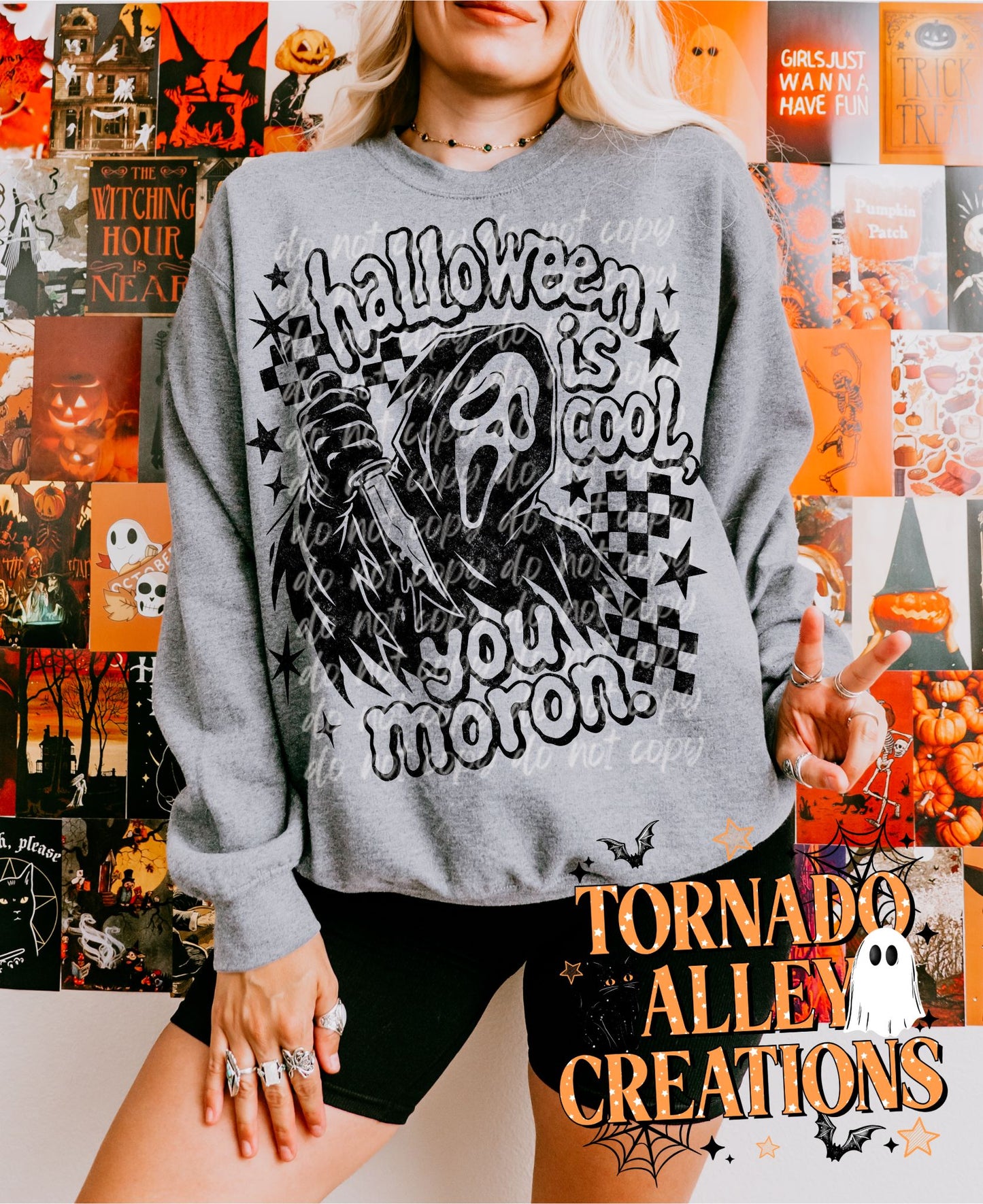 Halloween is Cool Moron Ghost Crewneck