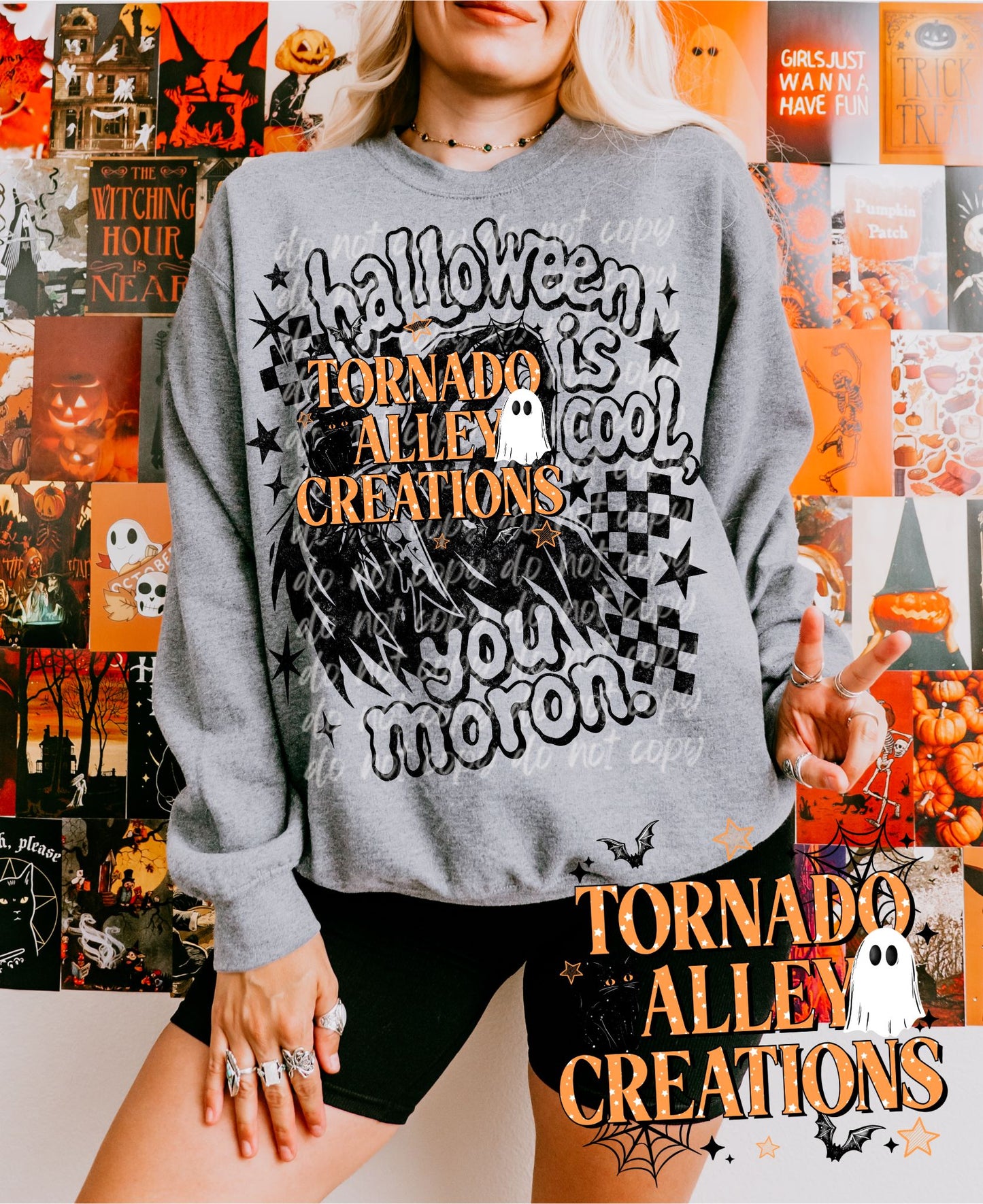 Halloween is Cool Moron Ghost Crewneck