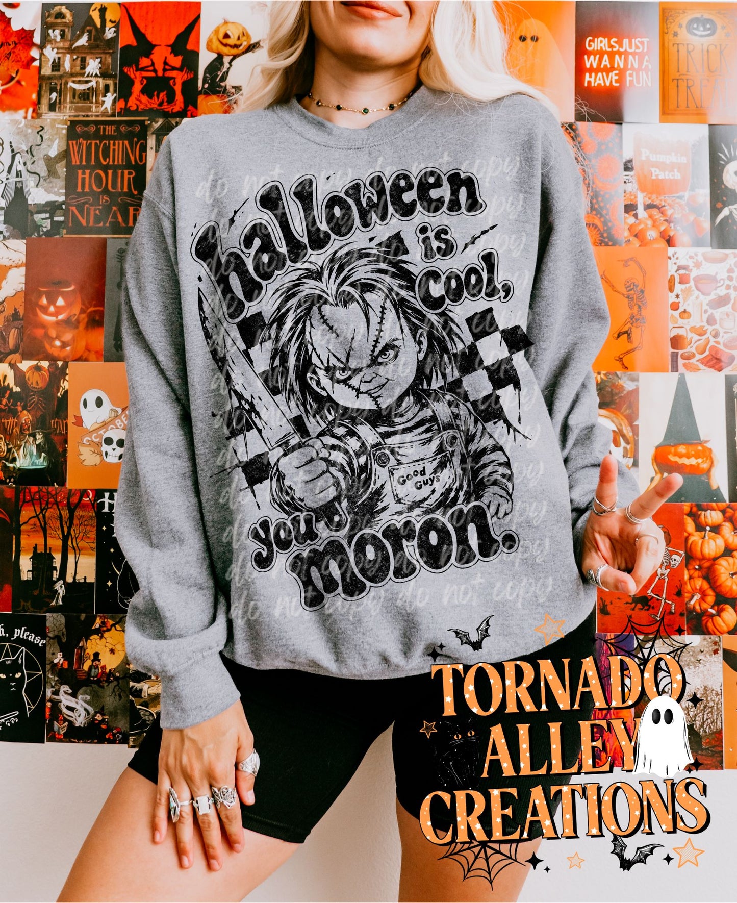 Halloween is Cool Moron Doll Crewneck