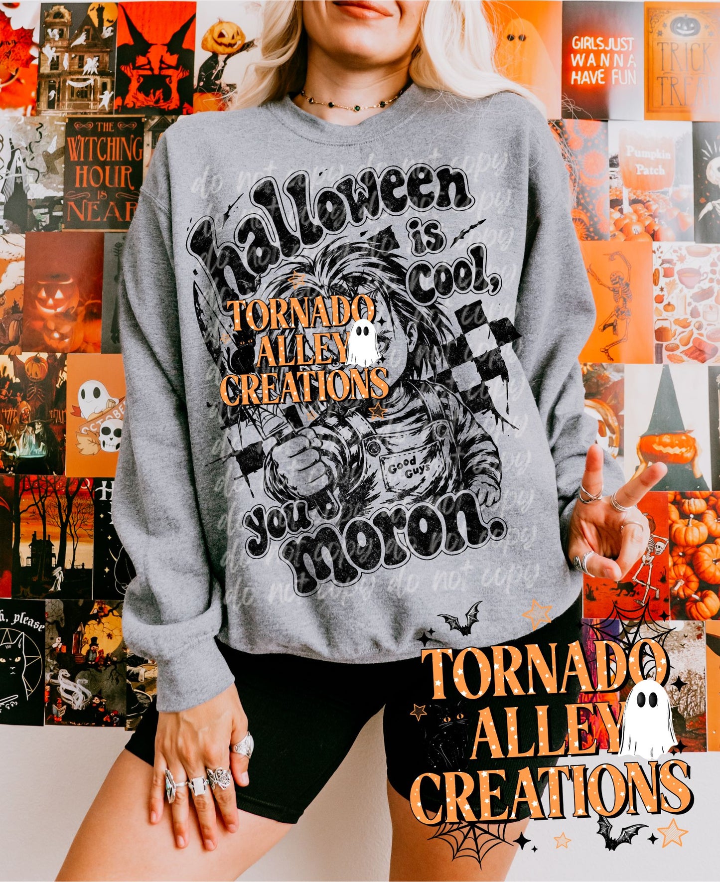 Halloween is Cool Moron Doll Crewneck